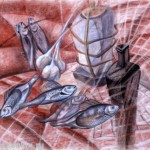 Бумага, уголь, сангина, соус, мел